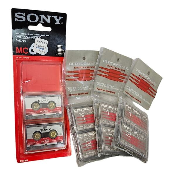 New Lot 8 Sony Microcassette Tape MC-60A - Picture 1 of 5